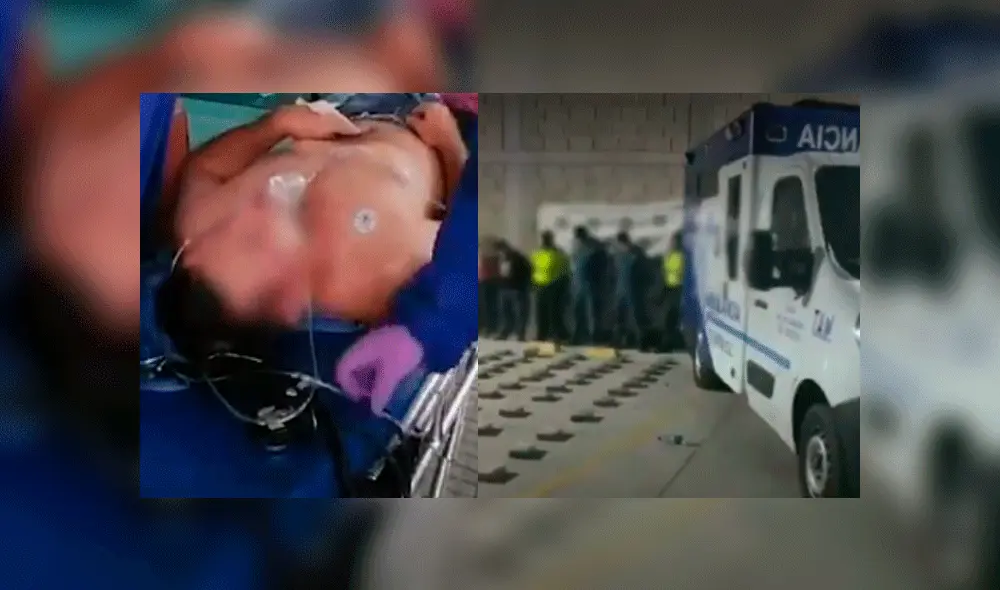 La ambulancia trasladaba 110 kilogramos de cocaína. Foto: captura Caracol. La ambulancia trasladaba 110 kilogramos de cocaína. Foto: captura Caracol.