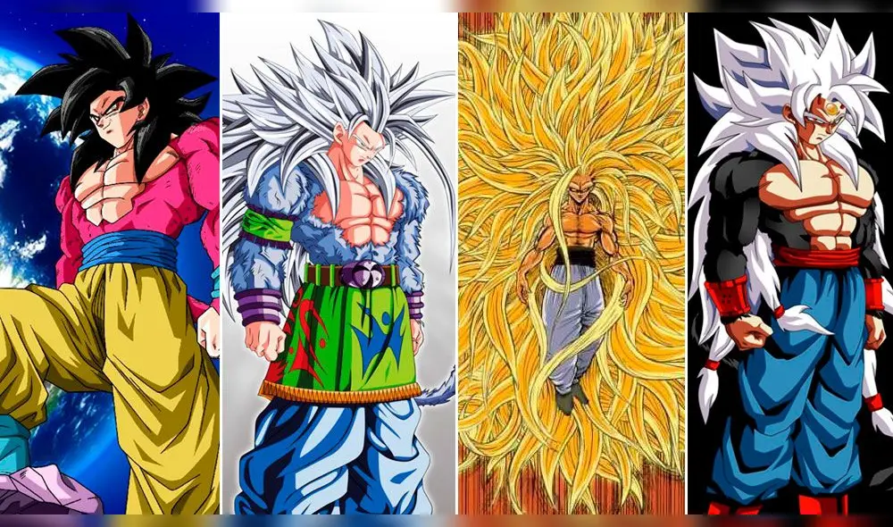 Mira las transformaciones más raras de Gokú. Foto: Composición Mira las transformaciones más raras de Gokú. Foto: Composición