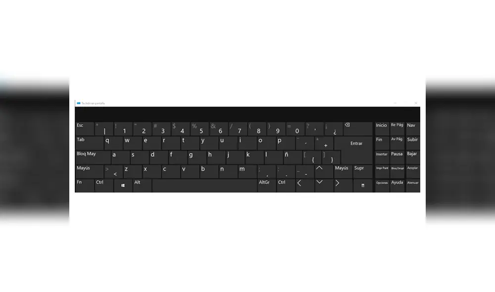Así luce el teclado virtual de Windows 10. Foto: Composición La República.