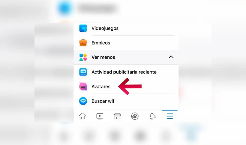 Si ya tienes tu Avatar listo, ve a configuración en Facebook, luego a 'Ver más' y después a 'Avatares'.