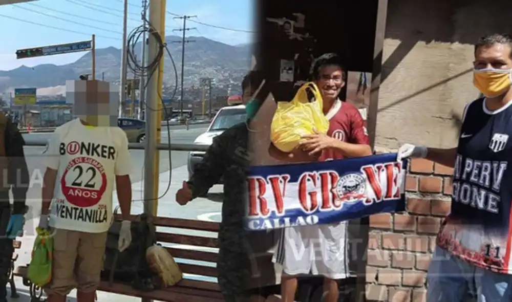 Barras de Alianza y Universitario se juntaron para dar víveres en Ventanilla. Foto: Ventanilla Noticias