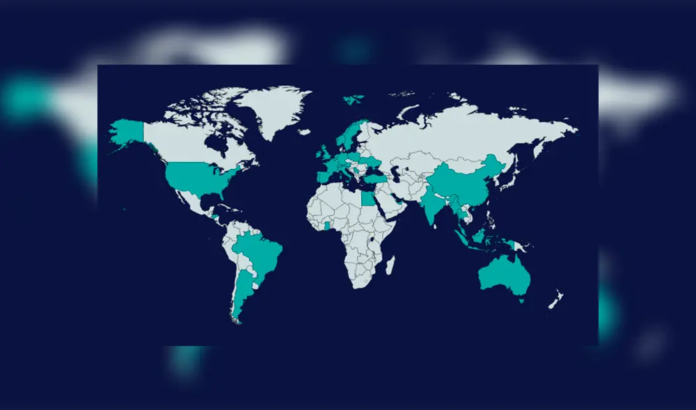 Países afectados por el malware 'Joker'. Países afectados por el malware 'Joker'.