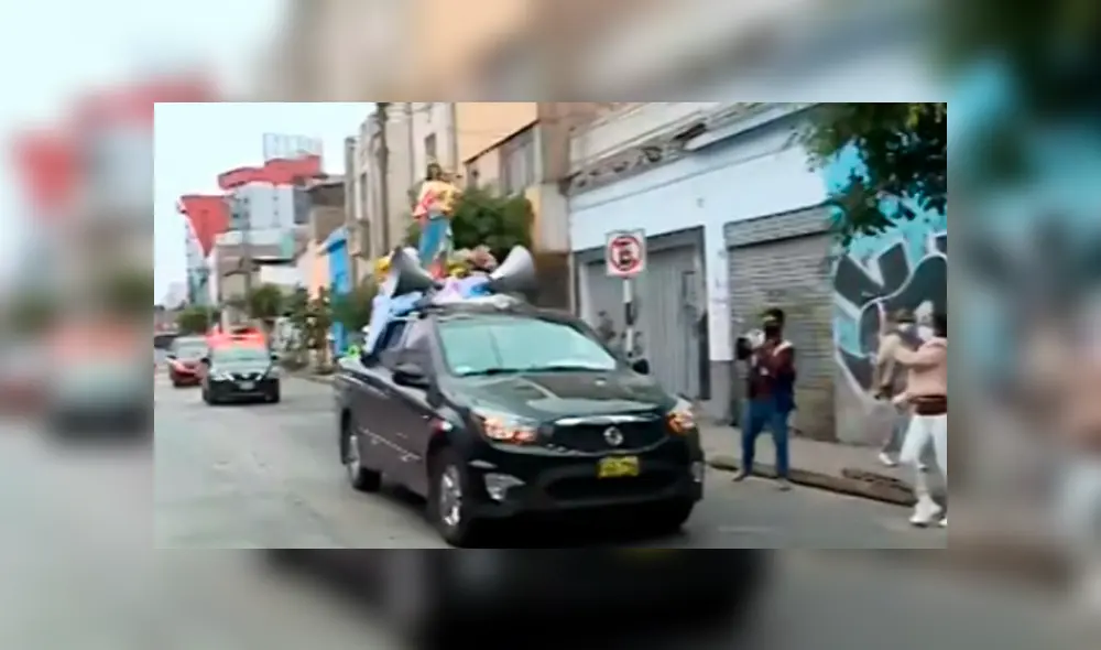 Este domingo 24 de mayo procesión se realizó en Breña. Foto: Captura de video
