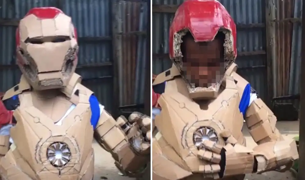 Desliza las imágenes para ver más sobre la gran creatividad de este niño para crear grandes piezas usando solo trozos de cartón. Foto: captura BBC