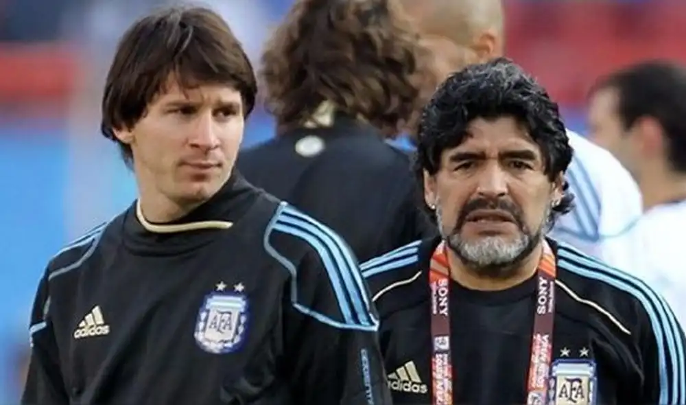 Messi estuvo bajo el orden de Maradona en la selección de Argentina, el 2008-2010. | Foto: EFE