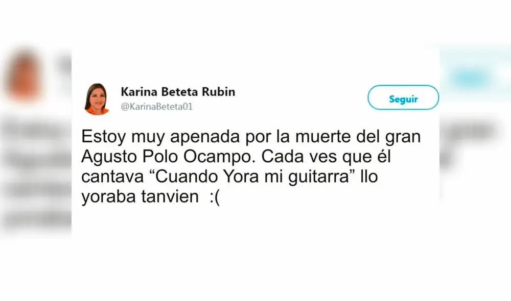 Vía Facebook: Karina Beteta critica falso tuit, pero termina cometiendo errores ortográficos Vía Facebook: Karina Beteta critica falso tuit, pero termina cometiendo errores ortográficos