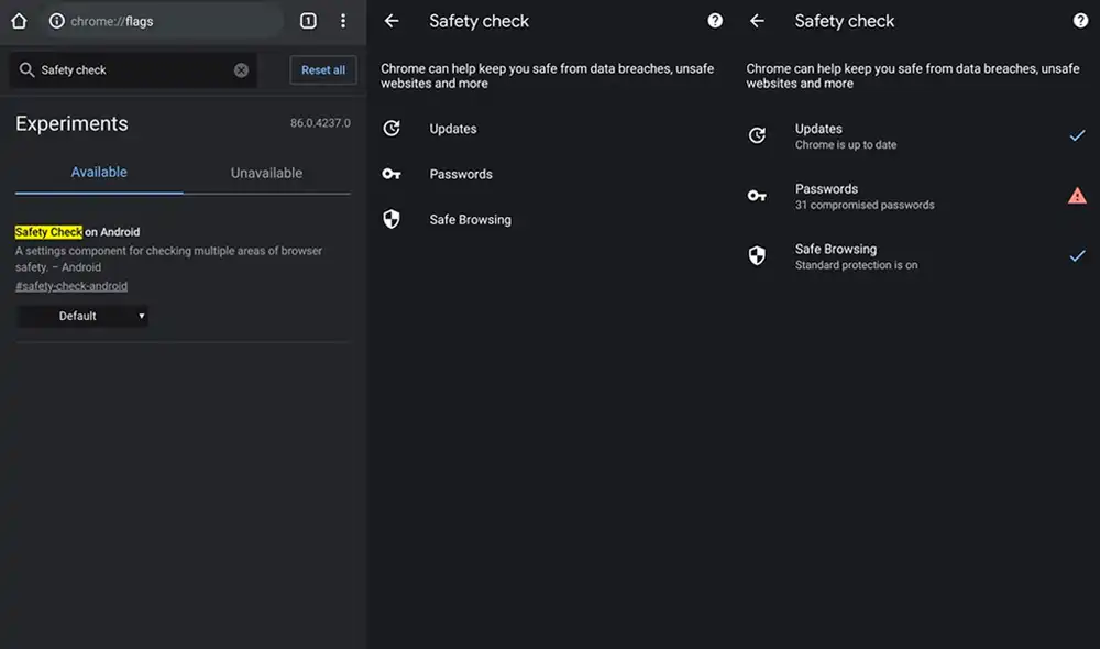 Nuevo panel de control de seguridad. | Foto: XDA-Developers