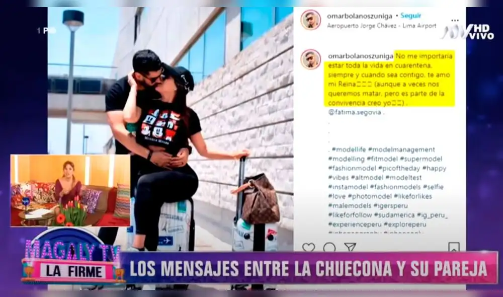 Mensaje de la pareja de Fátima Segovia  Foto: captura de ATV