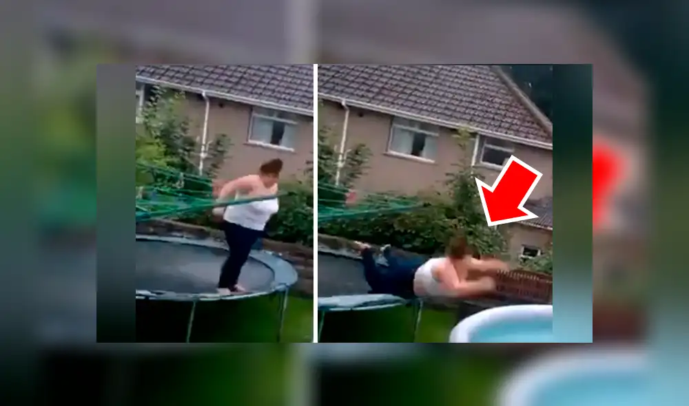 Facebook viral: chica salta de trampolín a piscina, resbala y chapuzón es la burla de todos [VIDEO] 