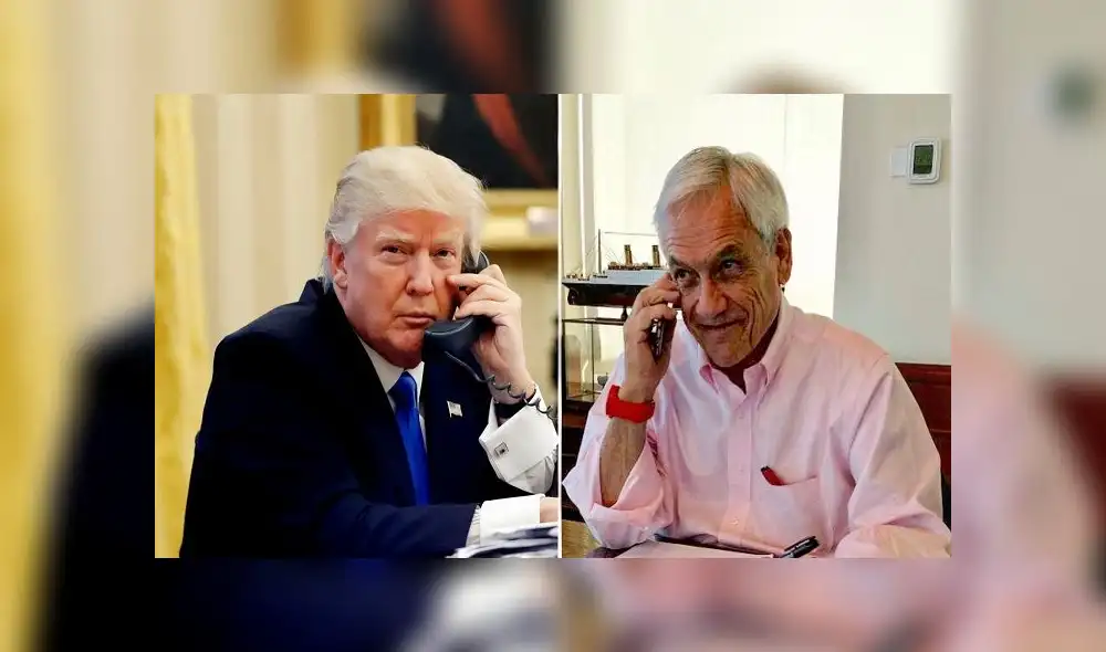 Sebastián Piñera (d) conversó por teléfono con Donald Trump sobre la forma en que enfrentan sus países la pandemia del coronavirus. Foto: difusión