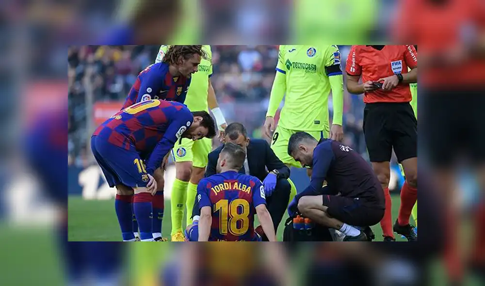 Jordi Alba tendrá que esperar la respuesta del club para saber cuánto tiempo estará alejado de las canchas. Foto: Difusión. Jordi Alba tendrá que esperar la respuesta del club para saber cuánto tiempo estará alejado de las canchas. Foto: Difusión.