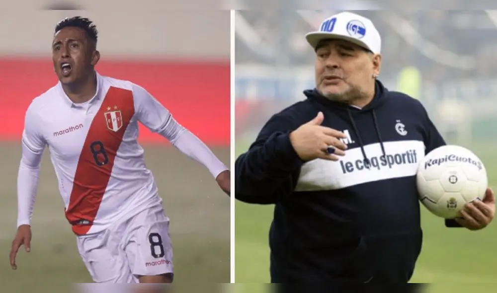 Christian Cueva y Diego Maradona. Foto: Líbero Christian Cueva y Diego Maradona. Foto: Líbero