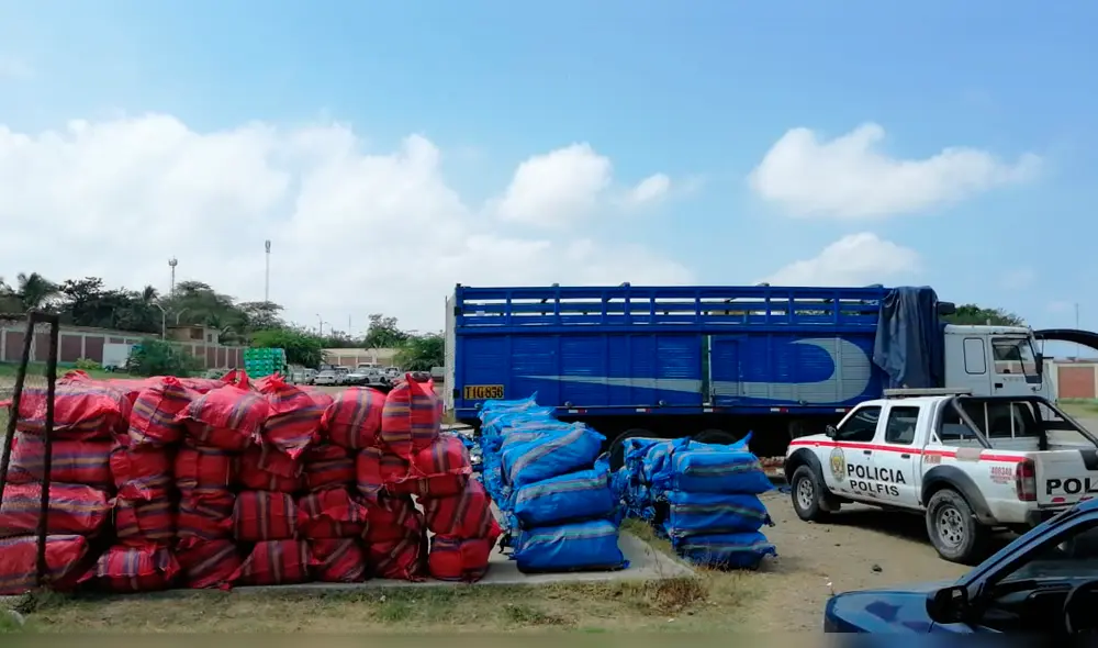 Mercadería de contrabando en la frontera con Ecuador. Foto: PNP