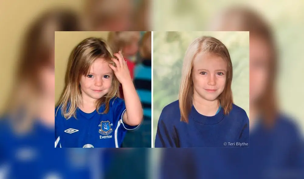 Madeleine McCann, en el momento de su desaparición con tres años, y recreación de la niña a los nueve años, hecha por la policía británica a través de una progresión informática. Foto: METROPOLITAN POLICE / TERI BLYTHE