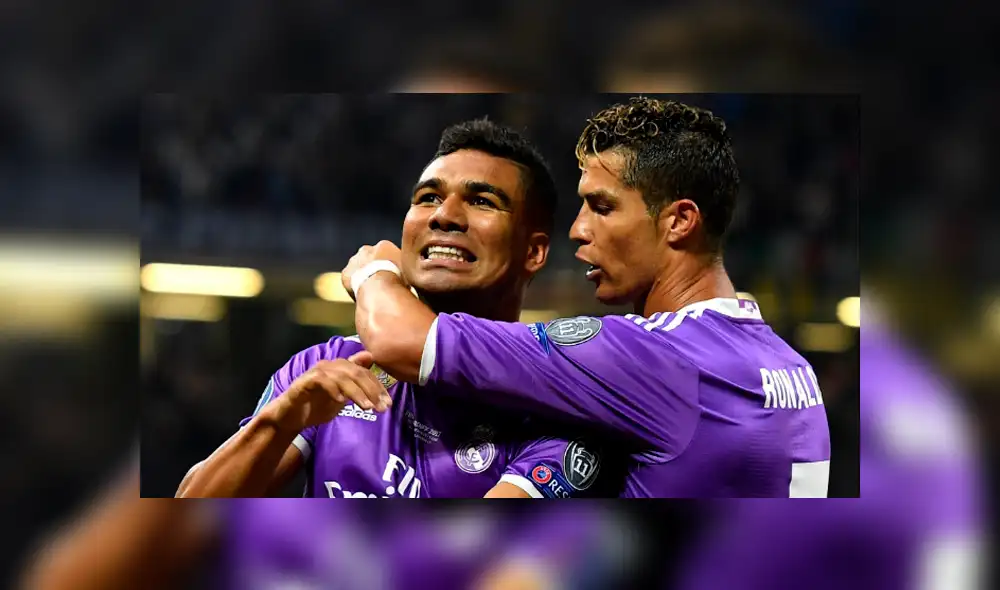 Casemiro y Cristiano Ronaldo ganaron 4 Champions juntos. Foto: EFE Casemiro y Cristiano Ronaldo ganaron 4 Champions juntos. Foto: EFE