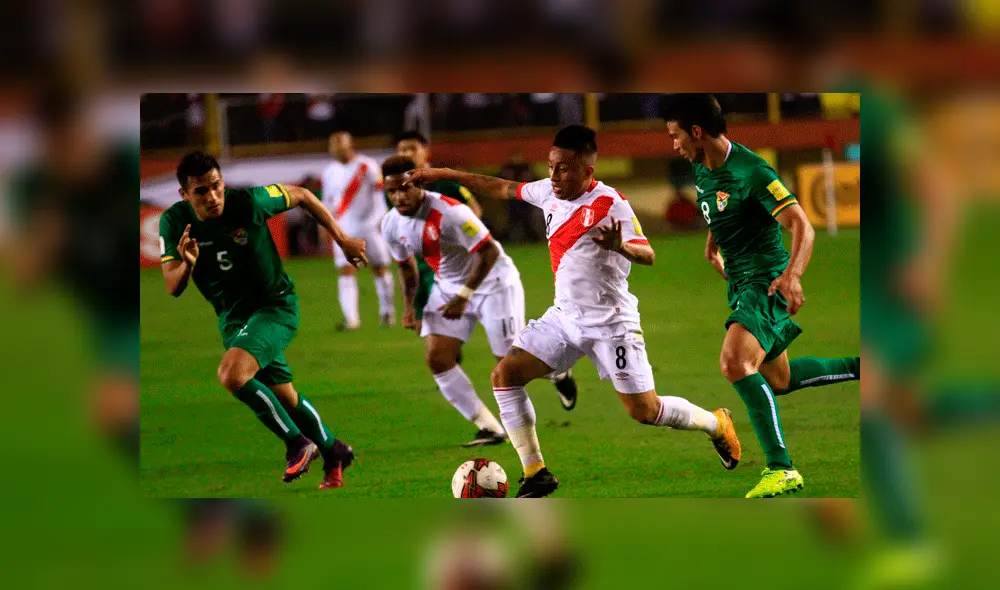 Christian Cueva anotó uno de los tantos en la última victoria de Perú sobre Bolivia en Lima. Foto: difusión Christian Cueva anotó uno de los tantos en la última victoria de Perú sobre Bolivia en Lima. Foto: difusión