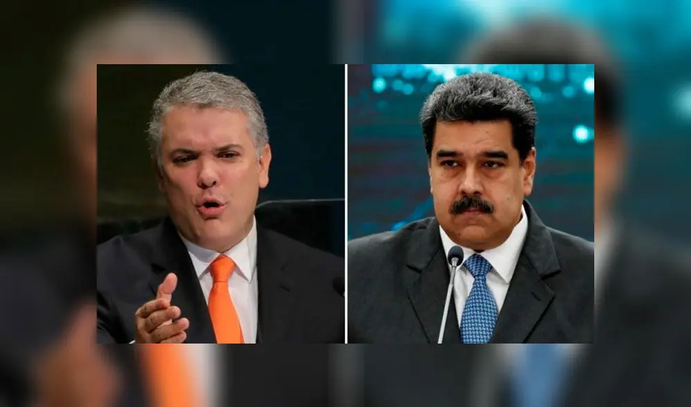 Mandatarios Iván Duque (Colombia) y Nicolás Maduro (Venezuela). Foto: difusión
