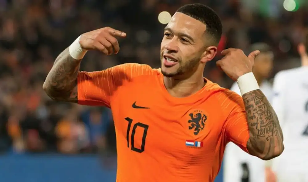 Memphis Depay marcó un doblete y se convirtió en el máximo goleador en un año natural de la selección neerlandesa. Fuente: Difusión