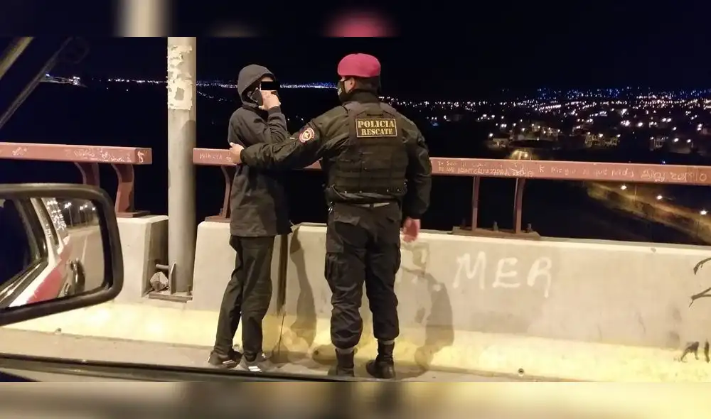 Se registró 94 suicidios desde la construcción del puente Chilina. Foto: PNP Se registró 94 suicidios desde la construcción del puente Chilina. Foto: PNP