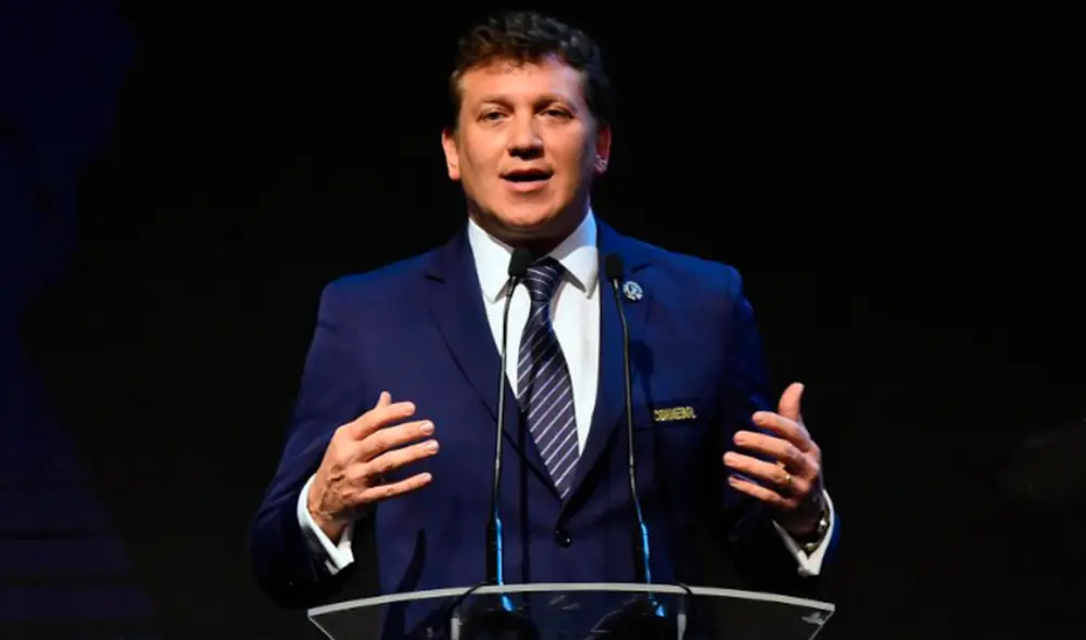 Domínguez aseguró que la Superliga europea “se aleja del modelo deportivo, colaborativo e inclusivo" que la Conmebol y la UEFA promovieron. Foto: AFP