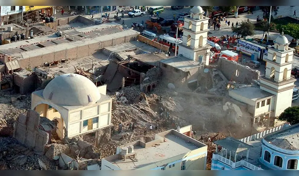 Terremoto en Ica: iglesia de San Clemente en la ciudad de Pisco quedó destruida. Foto: difusión