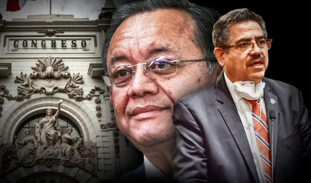 Manuel Merino y Edgar Alarcón votaron a favor de vacar a Martín Vizcarra el pasado 9 de noviembre. Foto: composición/La República Manuel Merino y Edgar Alarcón votaron a favor de vacar a Martín Vizcarra el pasado 9 de noviembre. Foto: composición/La República