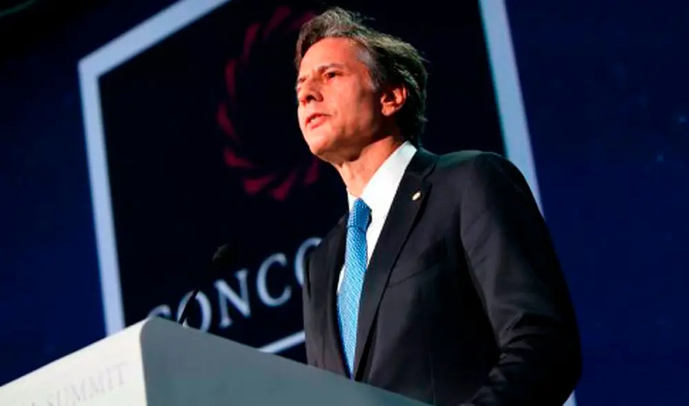 El presidente de Ecuador, Guillermo Lasso, recibió al Secretario de Estado de EE.UU., Antony Blinken, en Quito.. Foto: AFP