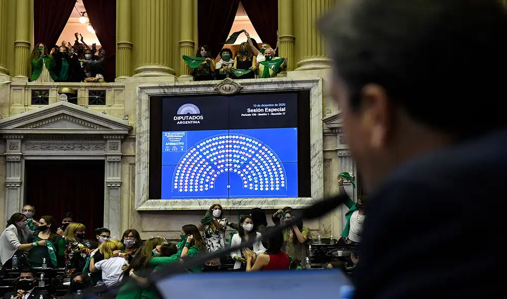 El proyecto de ley de aborto fue aprobado en Argentina el 11 de diciembre en la Cámara de Diputados. Foto: AFP El proyecto de ley de aborto fue aprobado en Argentina el 11 de diciembre en la Cámara de Diputados. Foto: AFP
