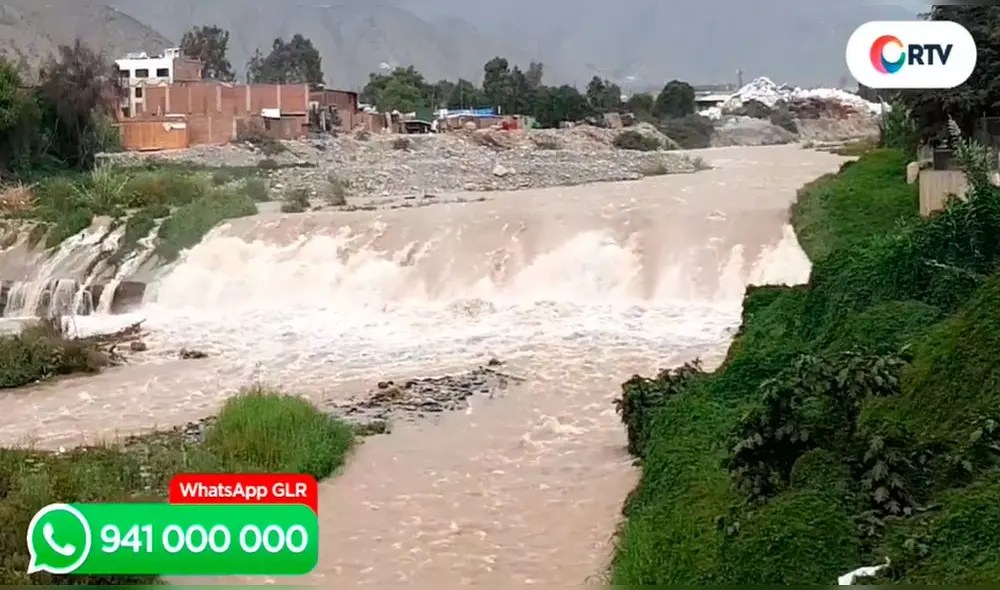 Río Rímac se encuentra en alerta amarilla. Foto: captura/RTV Río Rímac se encuentra en alerta amarilla. Foto: captura/RTV