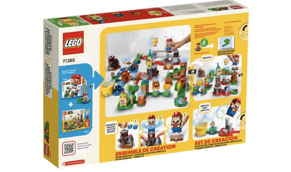 El nuevo set de creación de LEGO es quizá lo más parecido a la idea de Super Mario Maker en la vida real. Foto: Lego/Nintendo