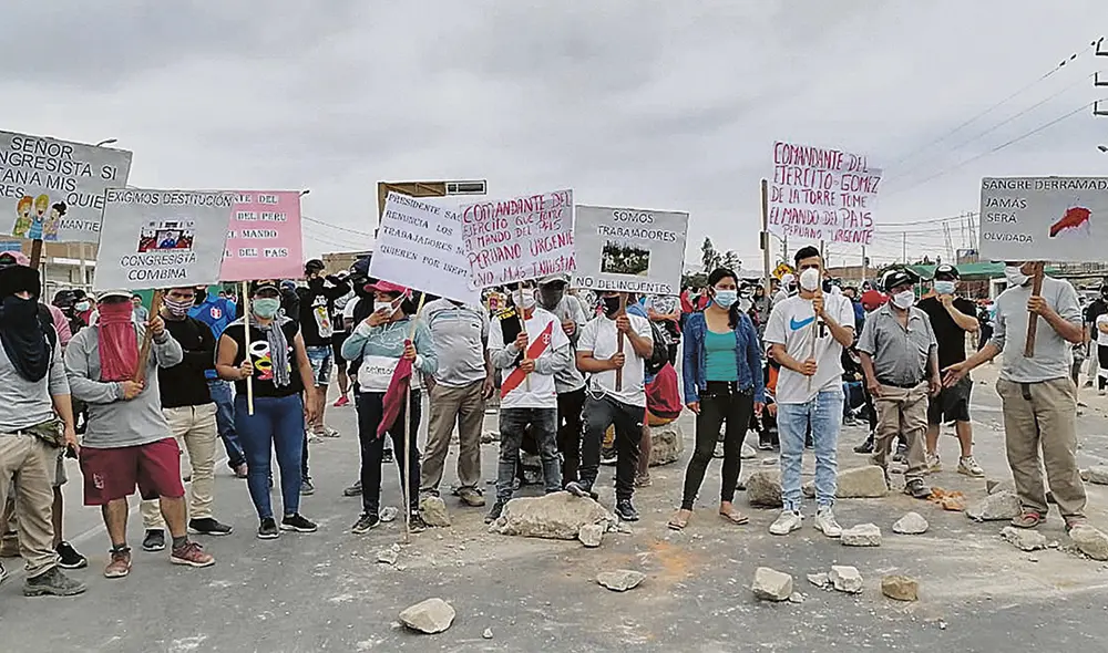 Dirigentes esperan llegar a un acuerdo para no tener que buscar tomar la Panamericana Norte. Foto: José Miguel García Dirigentes esperan llegar a un acuerdo para no tener que buscar tomar la Panamericana Norte. Foto: José Miguel García