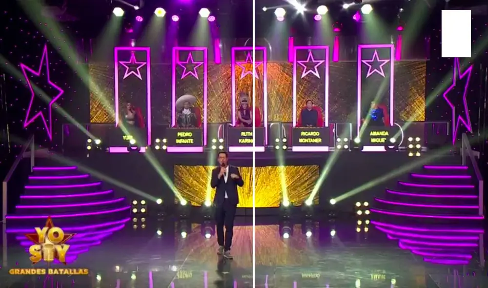 Imitadores de Pedro Infante, Amanda Miguel, Ruth Karina, Ricardo Montaner y Yuri ocuparon las sillas en la primera edición del programa. Foto: captura de Latina