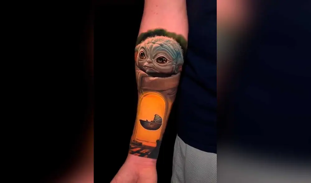 Desliza las imágenes para ver el increíble tatuaje que se hizo este fanático de Grogu, el personaje de The Mandalorian. Foto: captura de TikTok/@nikkohurtado