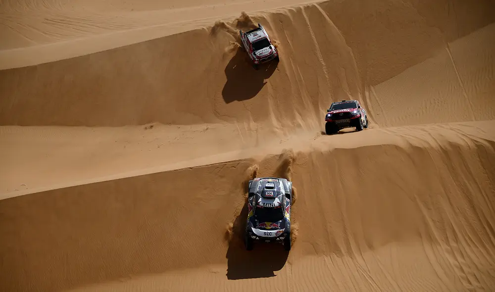 El Rally Dakar se corre por segundo año consecutivo totalmente en Arabia Saudita. Foto: AFP