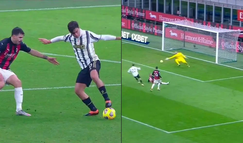 Con taco de Paulo Dybala, Federico Chiesa marcó en el AC Milan vs. Juventus. Foto: captura de ESPN Con taco de Paulo Dybala, Federico Chiesa marcó en el AC Milan vs. Juventus. Foto: captura de ESPN