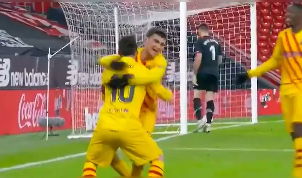 Lionel Messi acaba de anotar su primer gol de visitante en LaLiga 2020/21. Foto: captura/DirecTV Sports