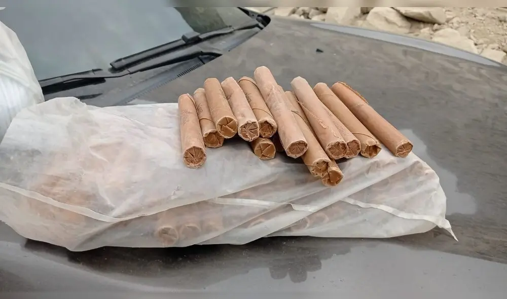 También se halló 520 metros de mecha de seguridad. Foto: PNP