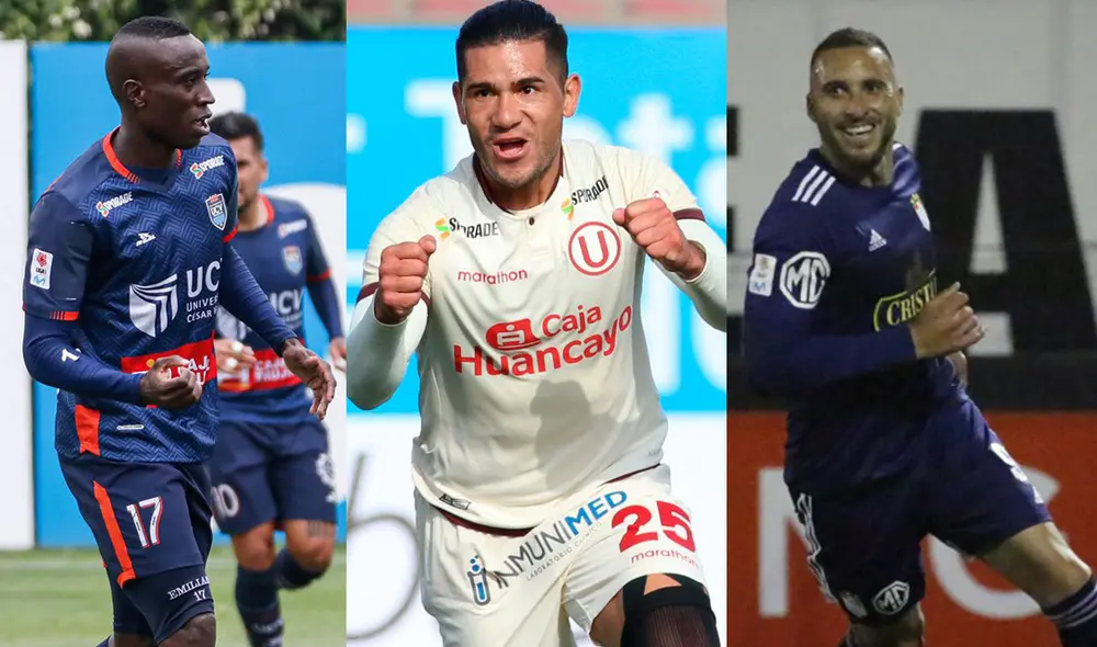 Entre los tres delanteros sumaron 51 goles en la Liga 1 2020. Foto: composición/FPF