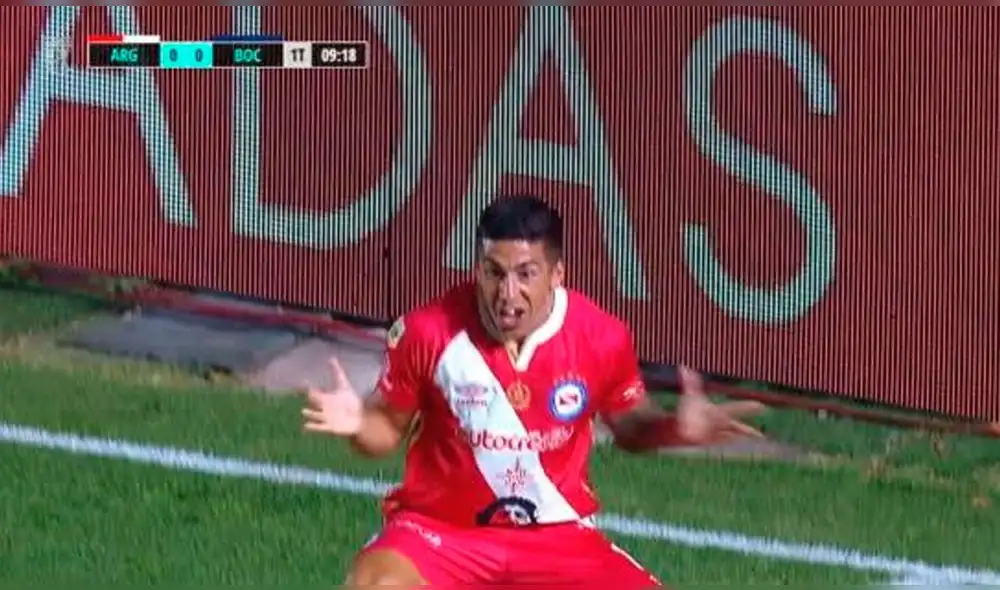 Diego Sosa anotó el primer tanto de Argentinos. Foto: captura/ESPN Diego Sosa anotó el primer tanto de Argentinos. Foto: captura/ESPN