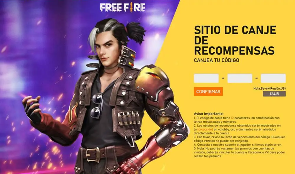 Los códigos para Free Fire están compuestos por una combinación de 12 caracteres. Foto: captura Free Fire Los códigos para Free Fire están compuestos por una combinación de 12 caracteres. Foto: captura Free Fire