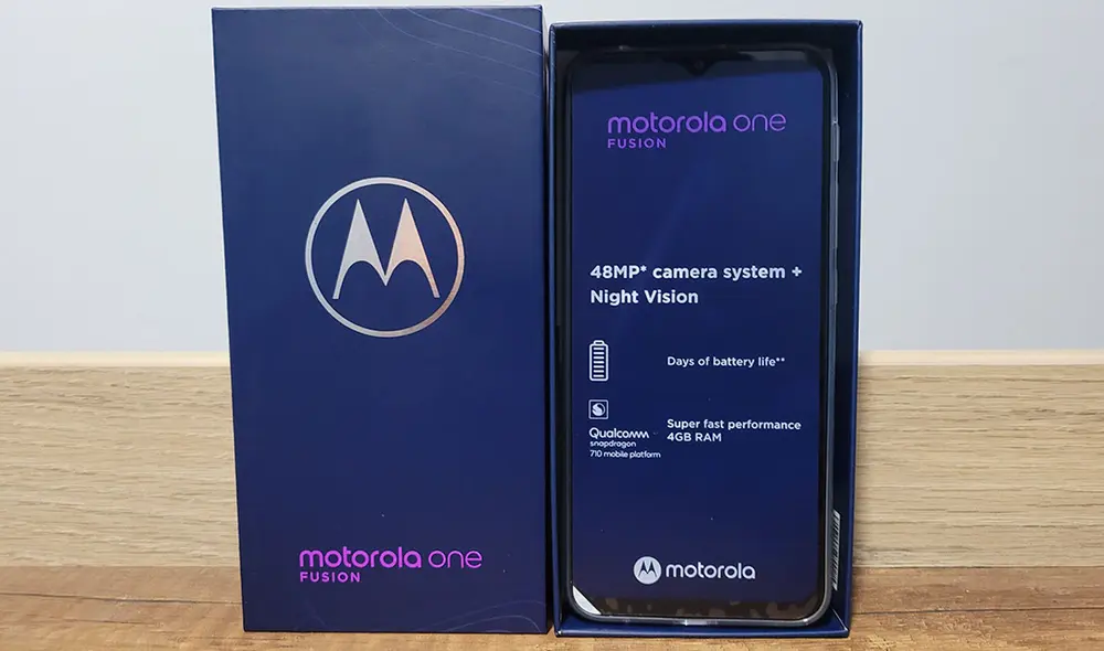 Caja del Motorola One Fusion. Foto: Edson Henriquez Caja del Motorola One Fusion. Foto: Edson Henriquez