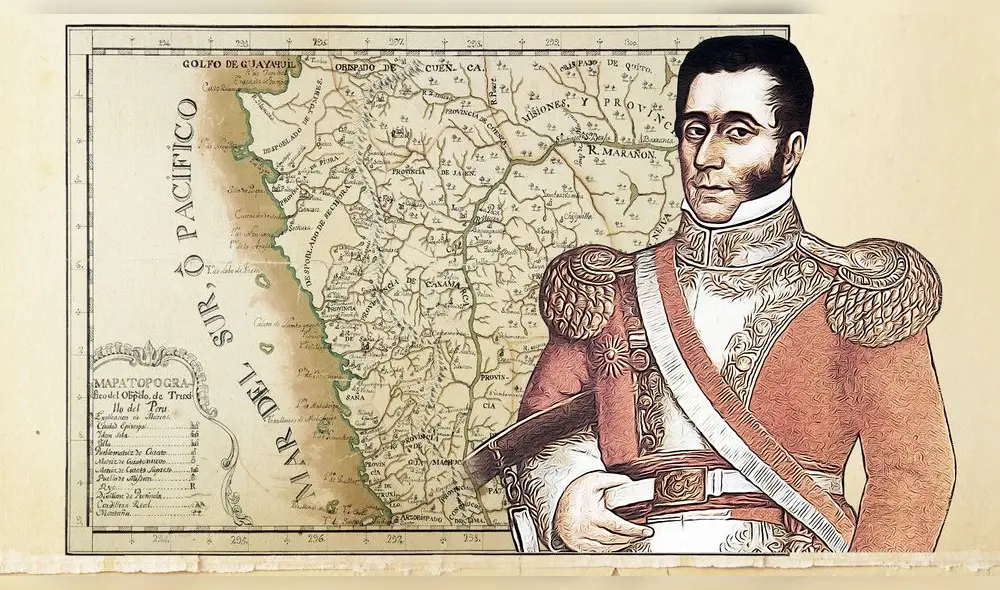 CARTA BAJO LA MANGA.
El norte del virreinato peruano de finales del siglo XVIII, según mapa del obispo de Trujillo, Baltazar Jaime Martínez Compañón. El marqués de Torre Tagle fue decisivo en la secuencia de proclamas en Sechura, Tumbes, Paita, Querecotillo, Amotape, Huancabamba y Cajamarca.
