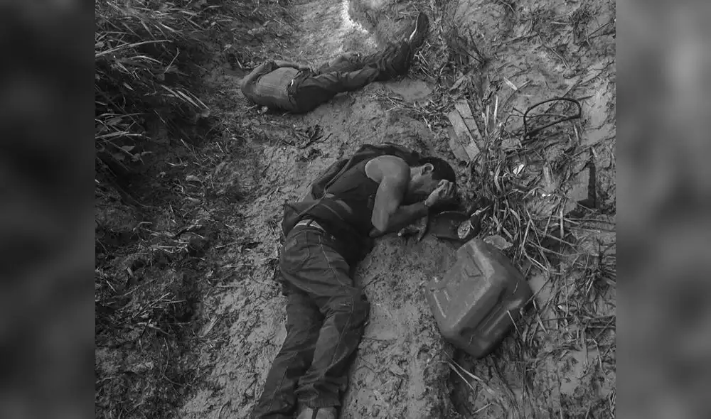 Mochileros muertos en enfrentamiento. Imagen tomada por la Policía.