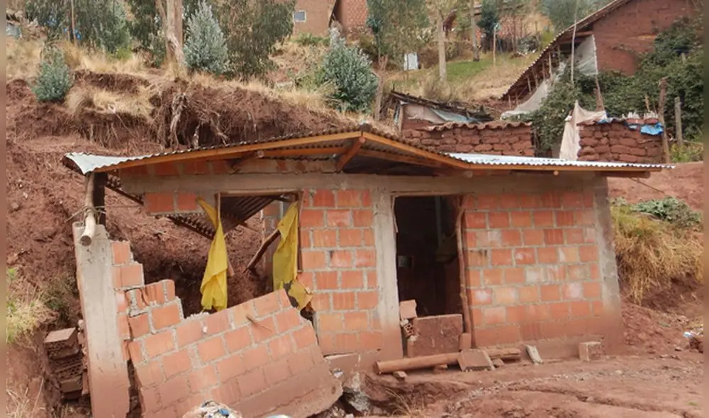 En febrero del 2020 se produjo un deslizamiento que afectó viviendas. Foto: Ingemmet En febrero del 2020 se produjo un deslizamiento que afectó viviendas. Foto: Ingemmet