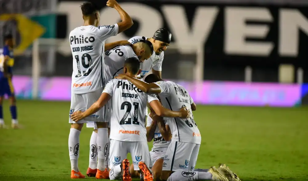 Santos venció sin problemas a Boca Juniors en Brasil por semifinales de la Copa Libertadores 2020. Foto: Twitter