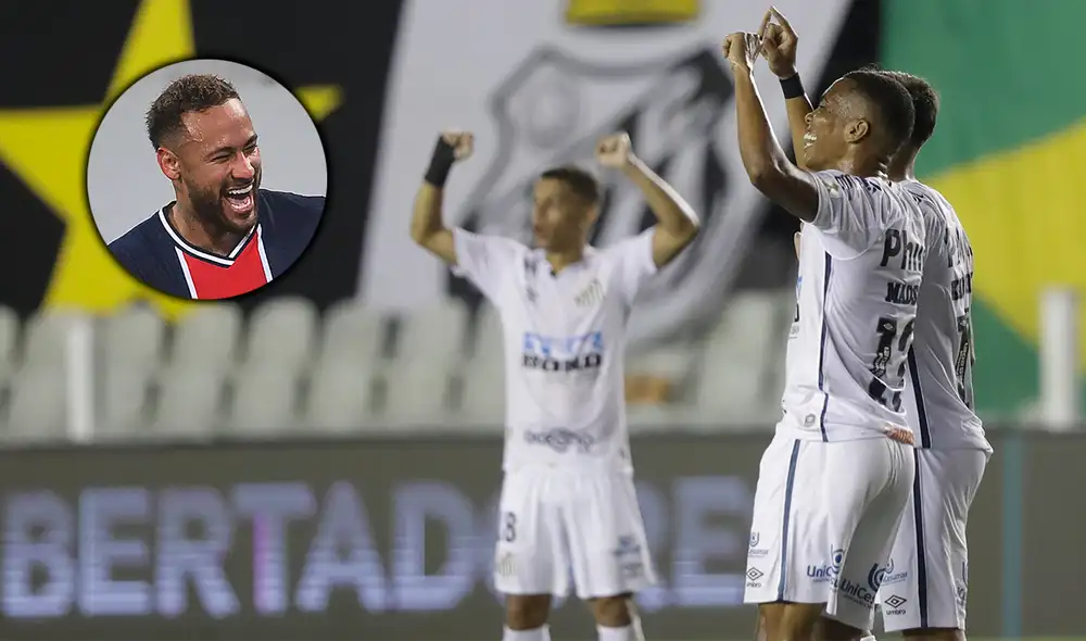 Neymar festejó el triunfo de Santos sobre Boca. Foto: composición/AFP