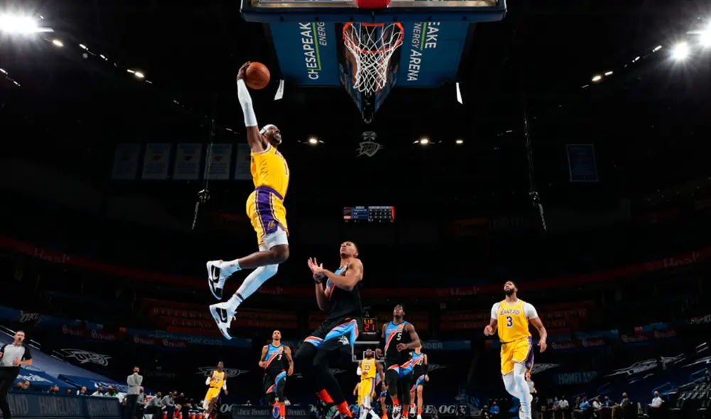 Lakers derrotó a los Thunder por la Conferencia Oeste de la NBA 2020-21. Foto: AFP