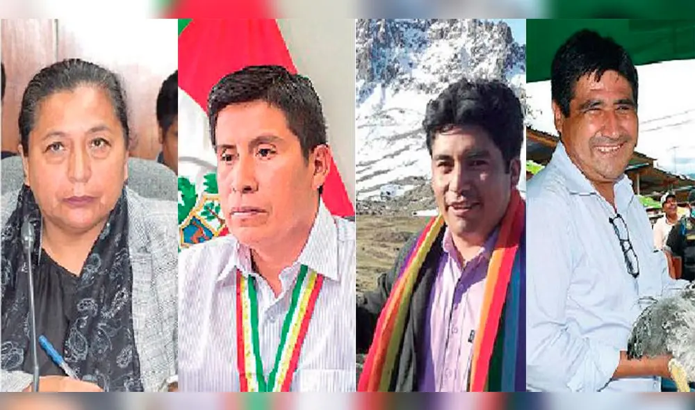 En la mira. Gladys Montalvo (Ocobamba), Hebert Peña (Echarati), Jorge Quispe (Canchis) y Máximo Orejón (Pichari).