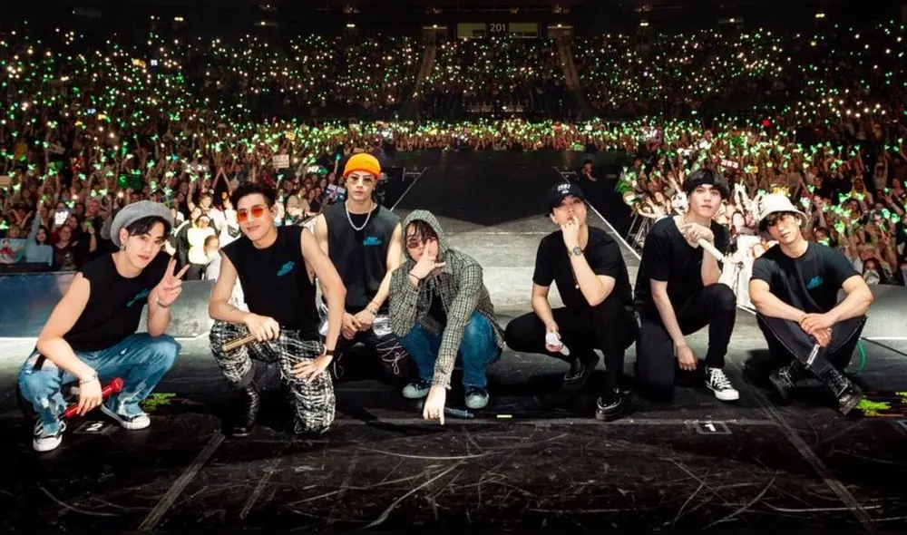 Mark, BamBam, Jackson, Jinyoung, Youngjae, Yugyeom y JB, miembros de GOT7. Foto: JYP