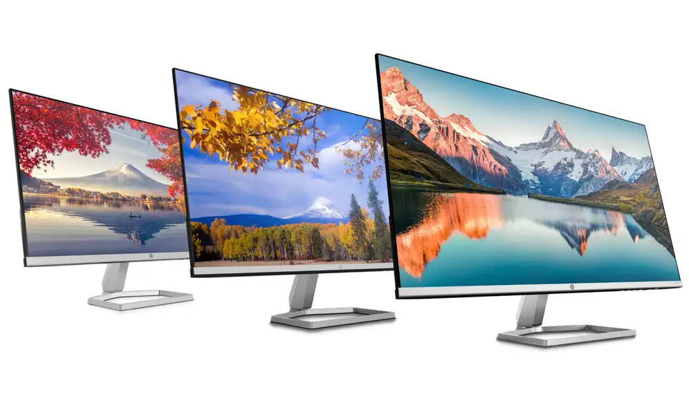 Los nuevos monitores M24f, M27f y M32f. Foto: HP Los nuevos monitores M24f, M27f y M32f. Foto: HP